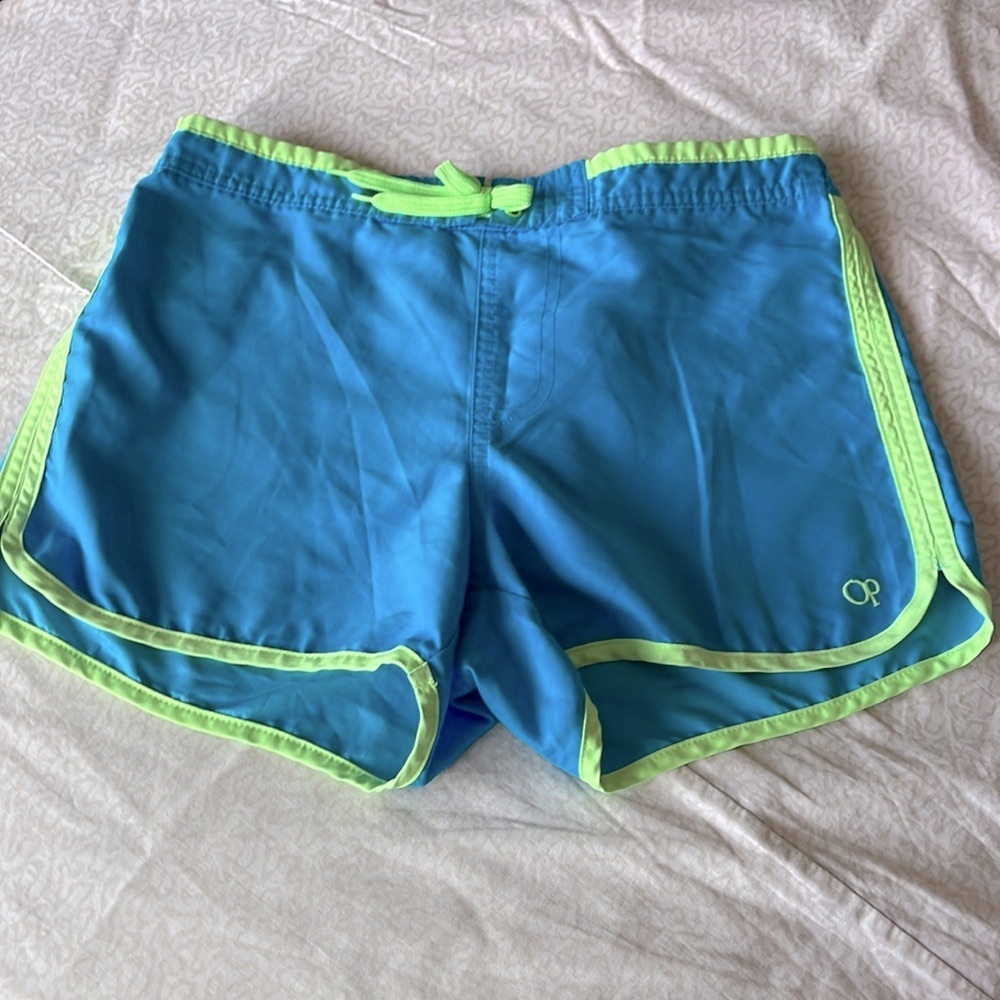 Ocean Pacific girls teal blue and green athletic shorts in size xl 14-16